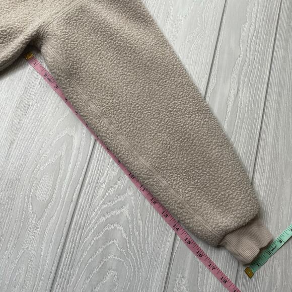 Everlane Women's Renew Cream Tan Sherpa Crewneck Pullover Sweatshirt Size XXS - Picture 6 of 8